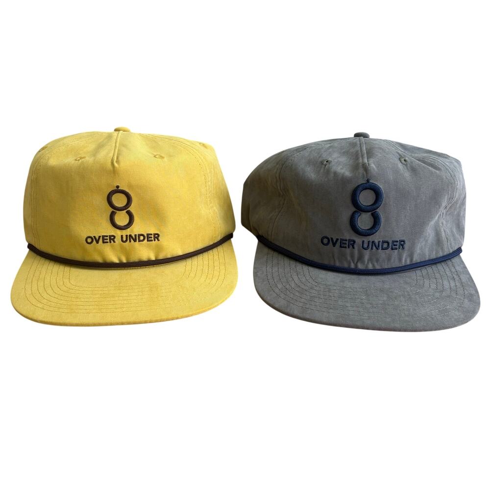 LOT OF 2 - Over Under Clothing Double Barrel Rope Hat Cap SnapBack Adjustable